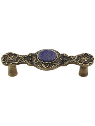 Victorian Jewel Pull Inset with Blue Sodalite - 3" Center-to-Center